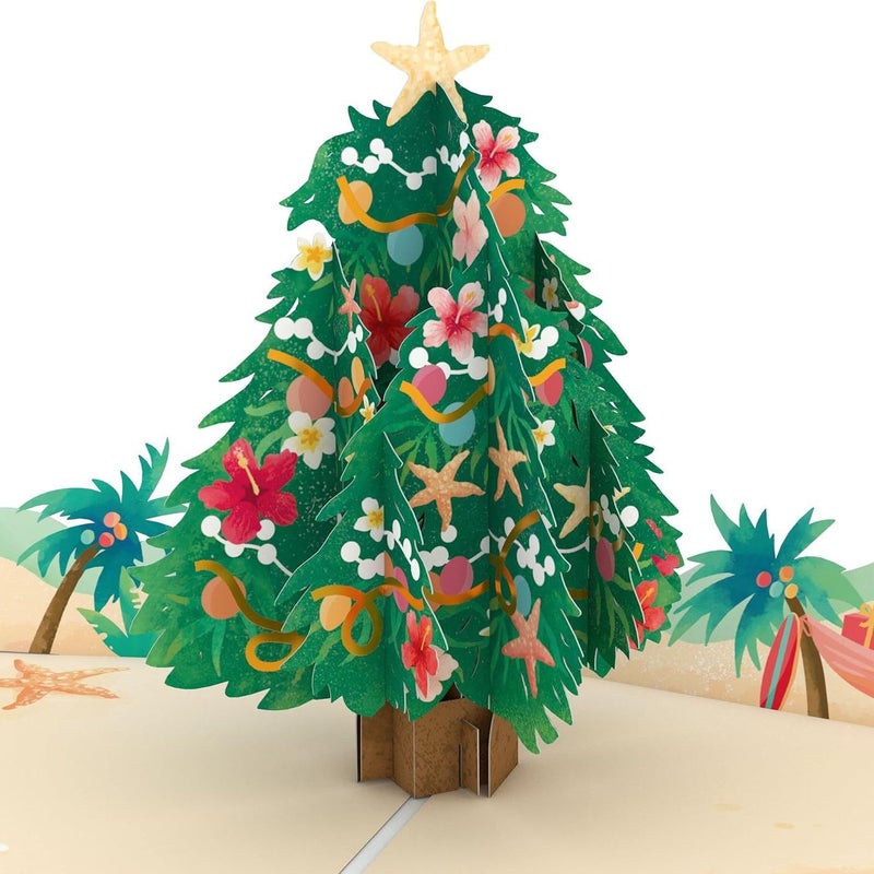 Baomei Christmas Card With Square Front, Self-Printed Handmade Christmas Tree Ink-Style 3D Pop-Up Greeting Card, 2026 New Year Greeting Card - Image 4